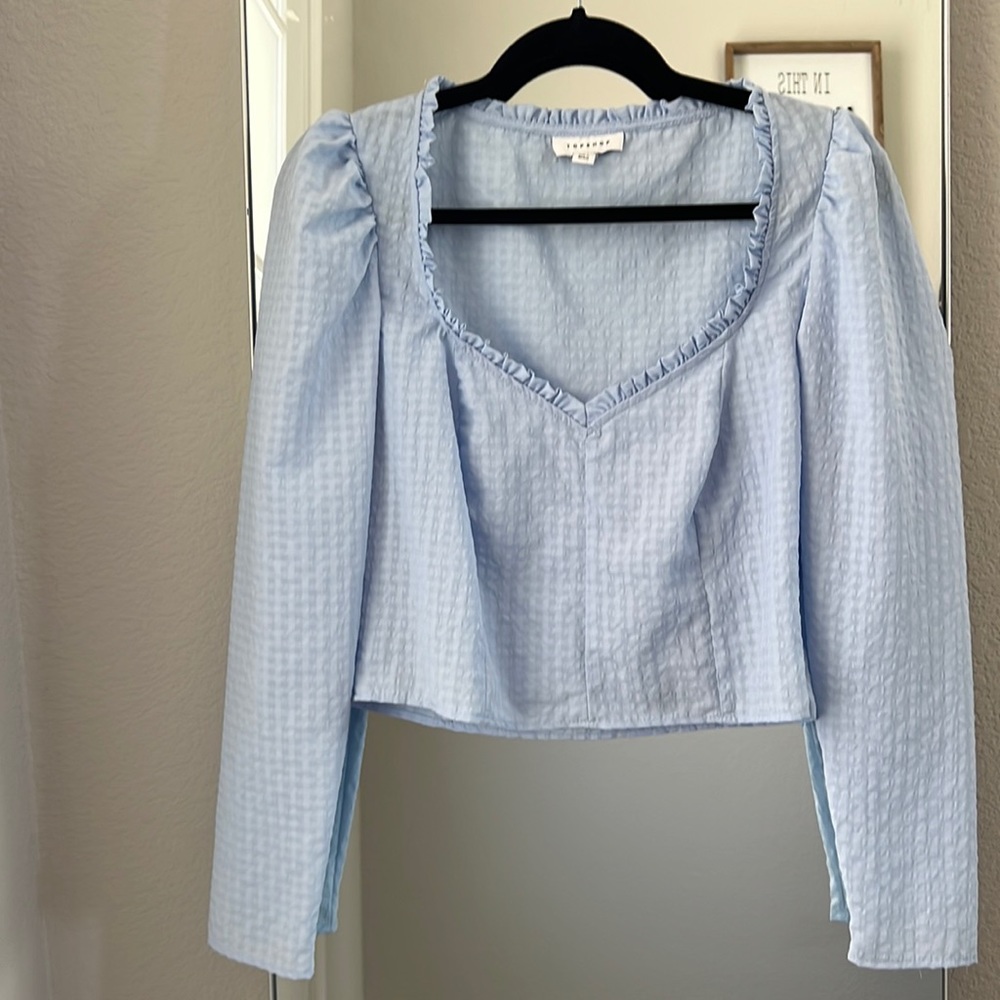 Topshop Baby Blue Blouse (Size 8)